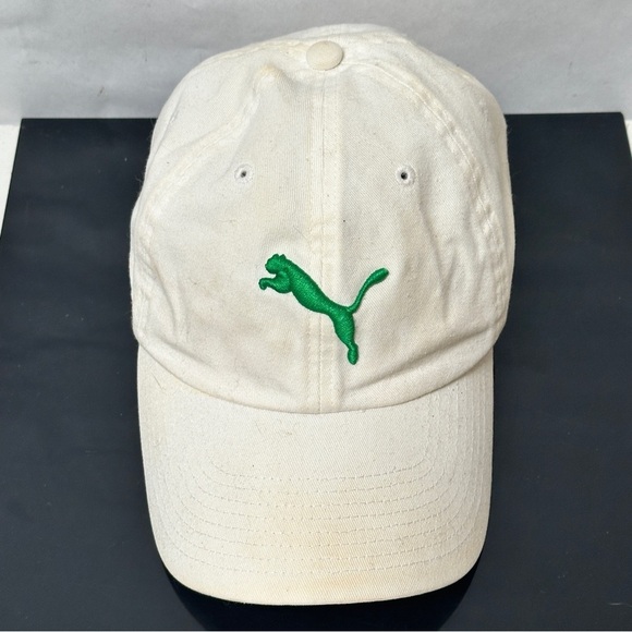 Puma Cream Cap with Green Logo - Picture 1 of 8